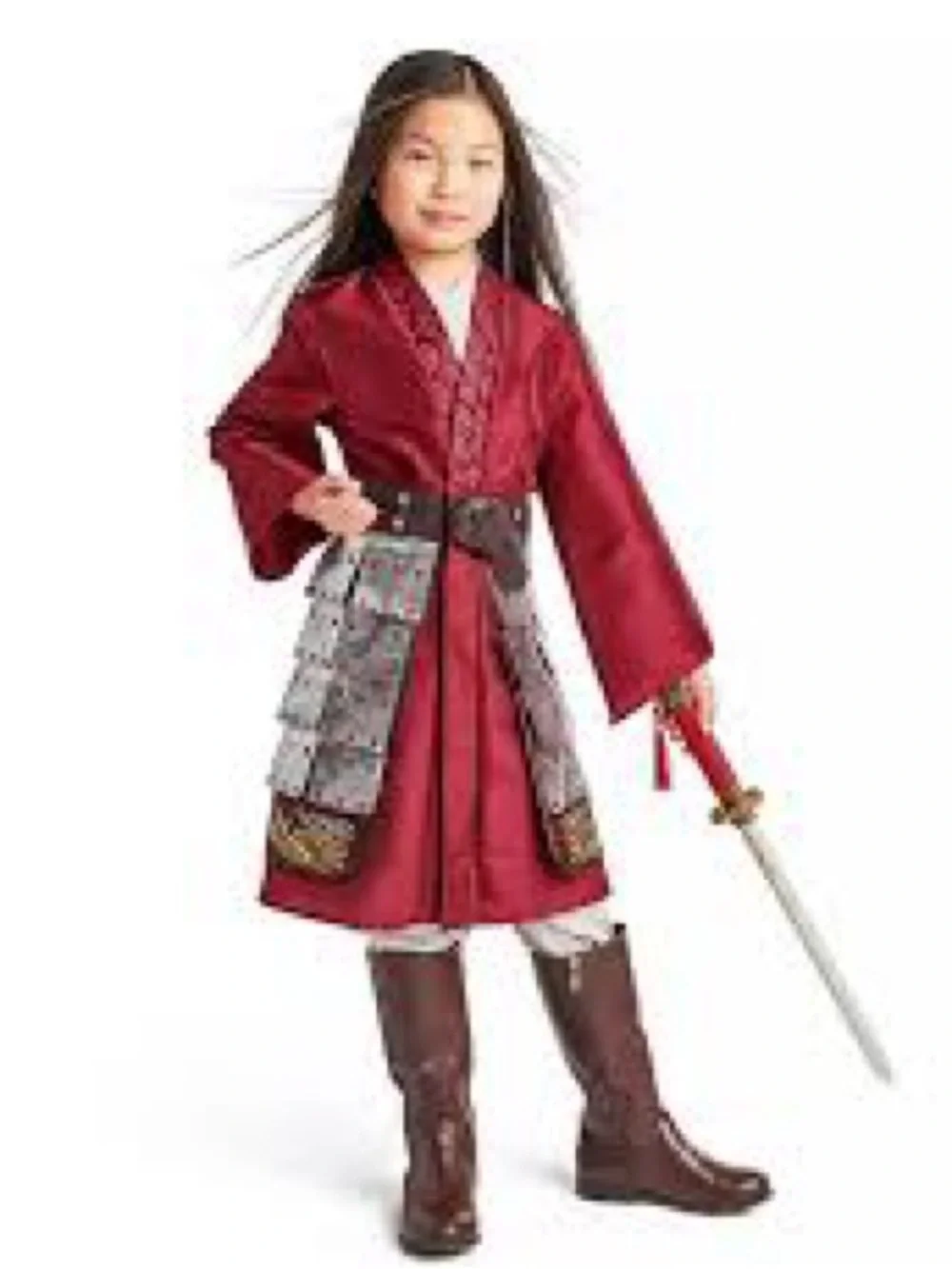 Disney Store Mulan Deluxe Live Action Red Warrior Armor Costume Tunic Top Only 3
